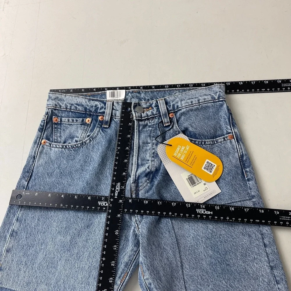 Levis 501 Jeans Mens 28x32 Blue Original Button Fly Patched Grunge Skater Y2K
